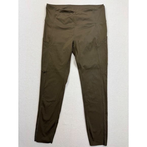 Lululemon Fast and Free High Rise Tight 26.5" Sz 6 Olive Green Nulux‎ Reflective - Picture 1 of 6